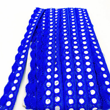 Royal Blue Fringe Trim With Mirrors, Boho, Bohemian Trim